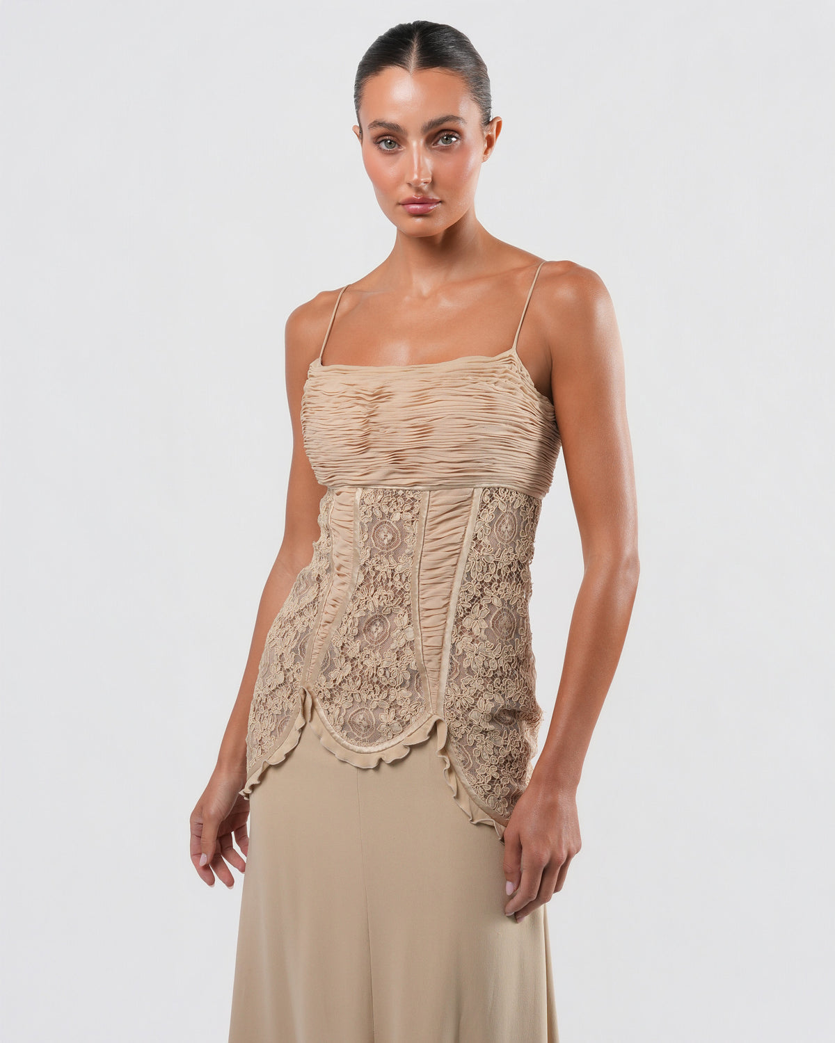 SS 2002 Silk And Lace Runway Gown