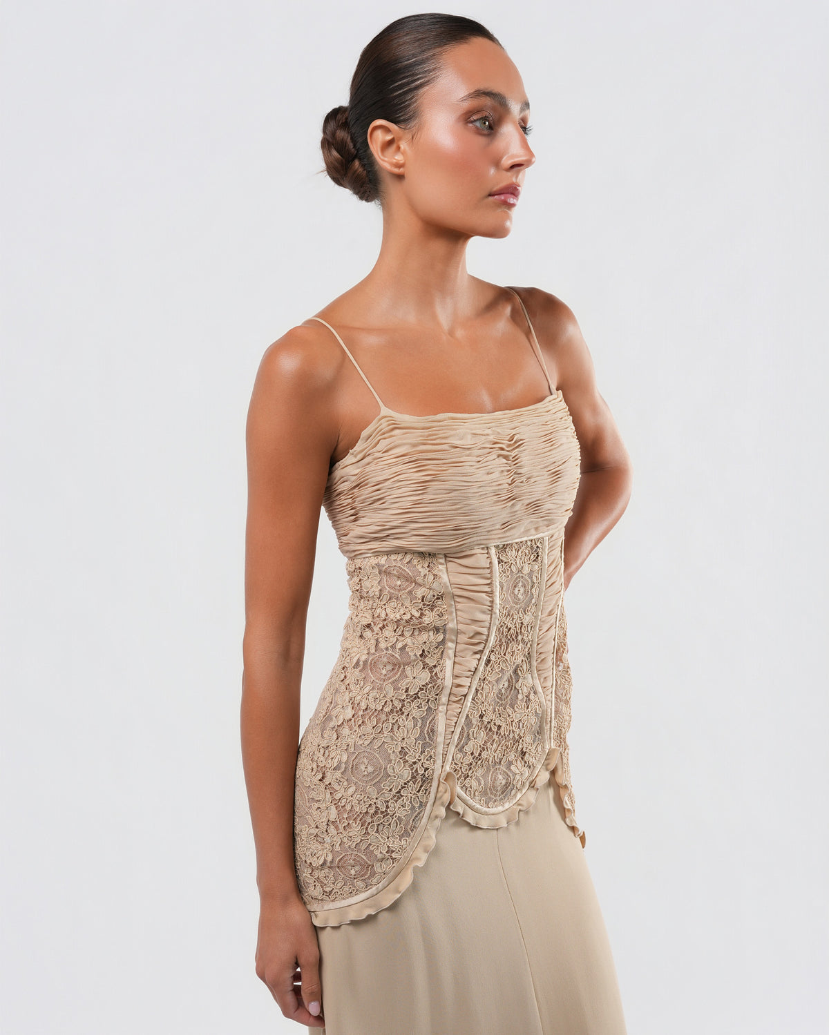 SS 2002 Silk And Lace Runway Gown