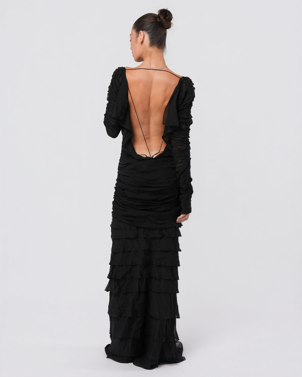SS 2003 Silk Ruched Backless Gown