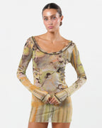 SS 2004 Degas Print Micro Mini Dress