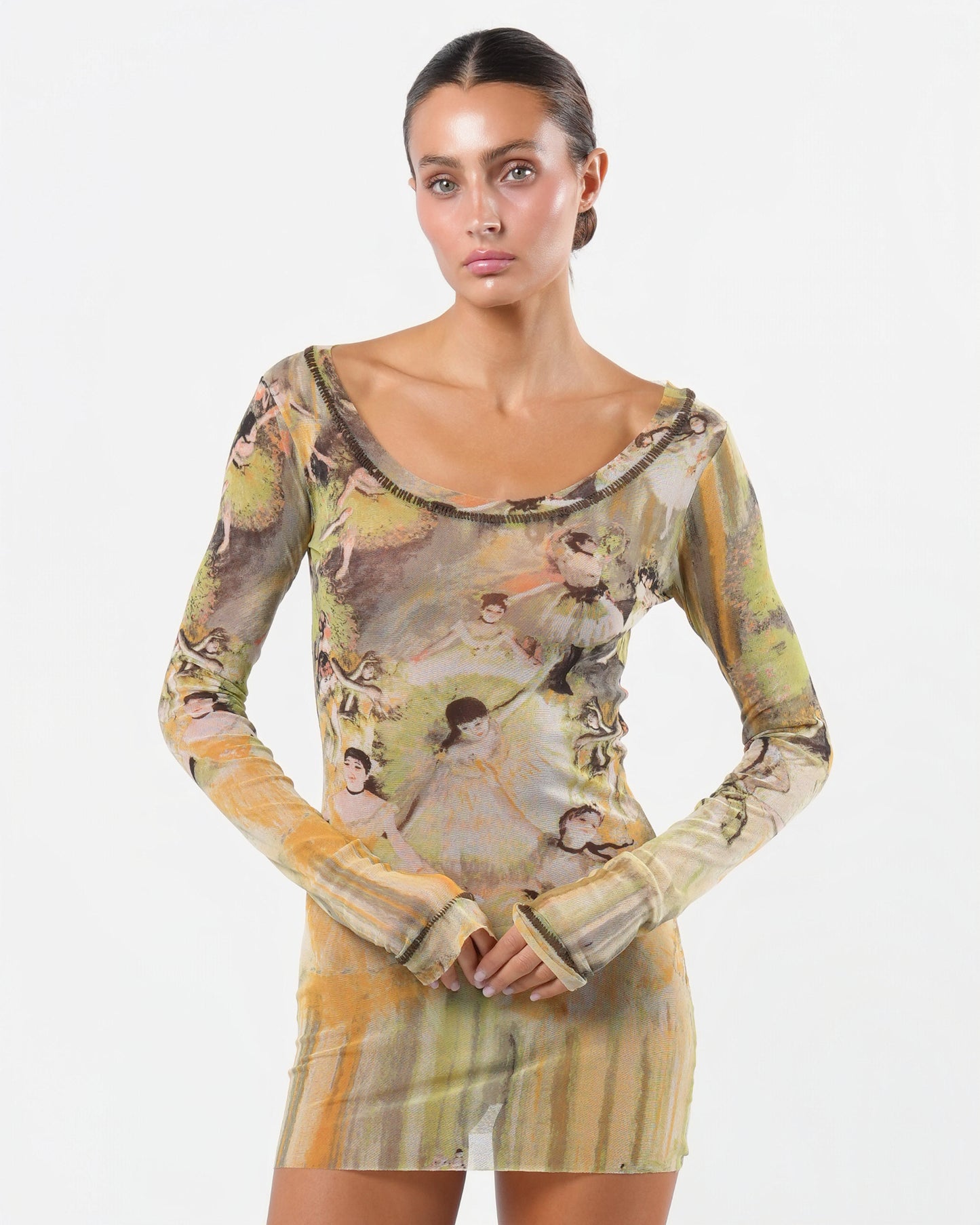 SS 2004 Degas Print Micro Mini Dress