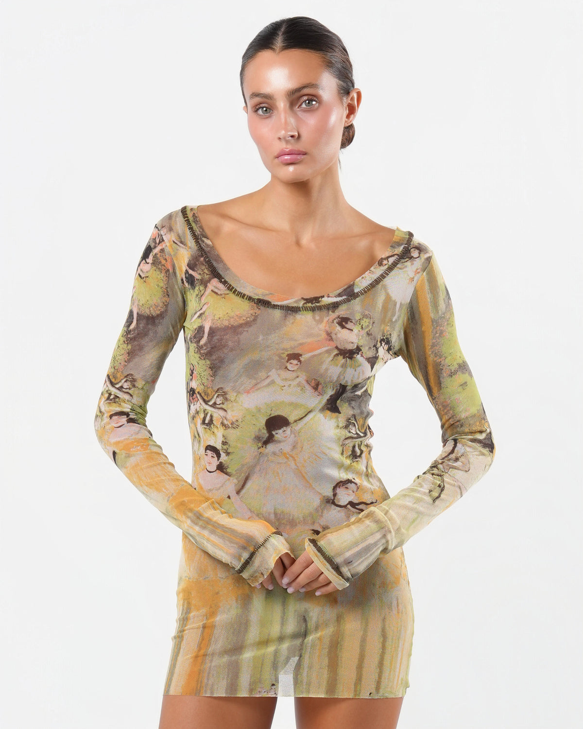 SS 2004 Degas Print Micro Mini Dress
