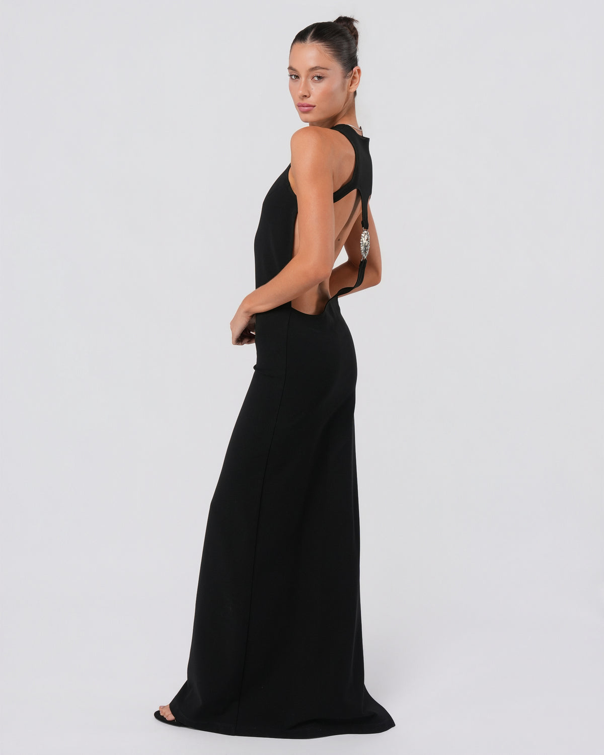 SS 2016 Open Back Dress With Lion Detail