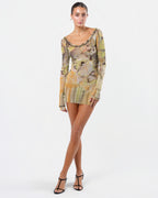 SS 2004 Degas Print Micro Mini Dress