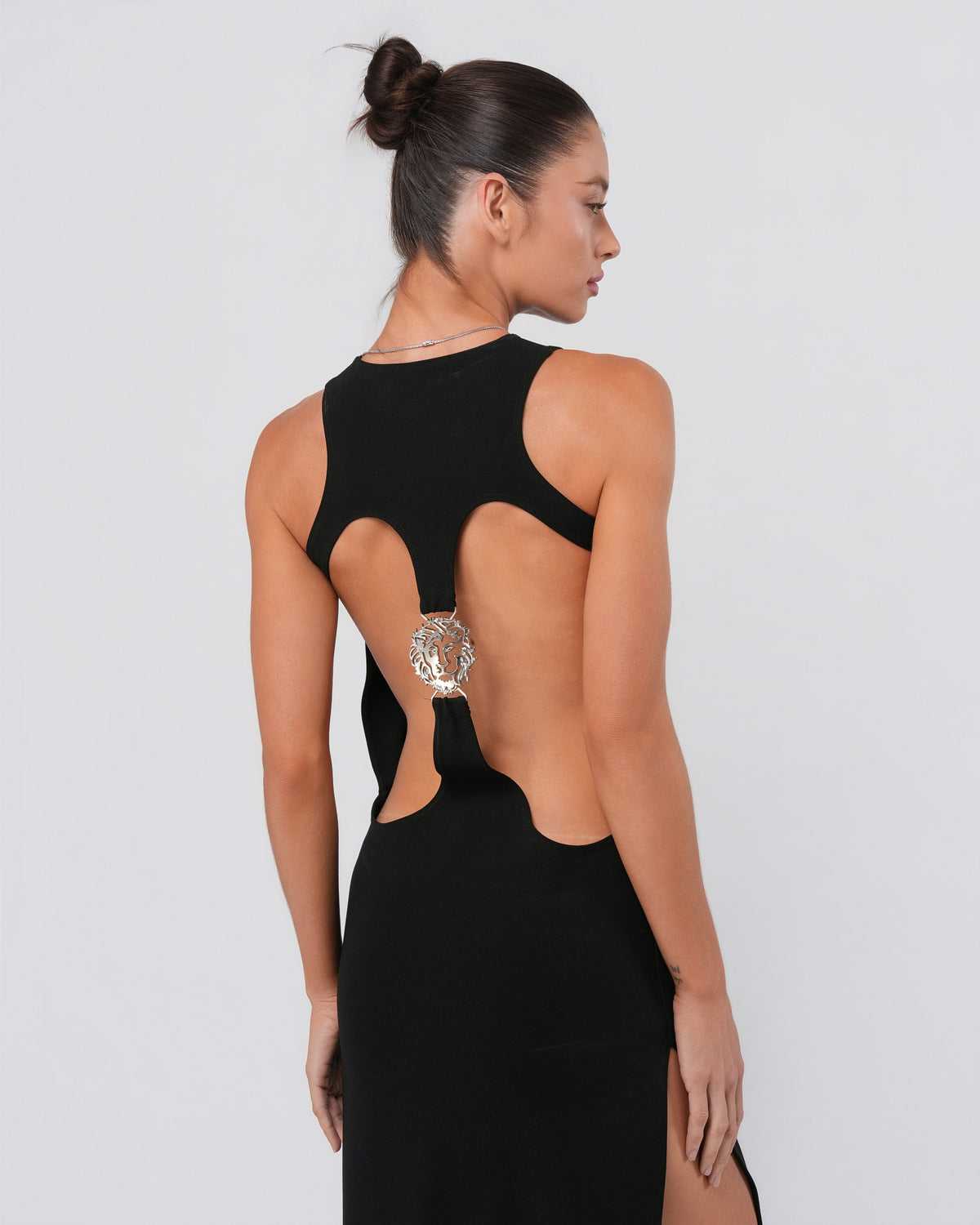SS 2016 Open Back Dress With Lion Detail