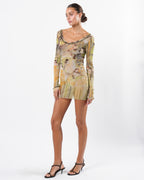 SS 2004 Degas Print Micro Mini Dress