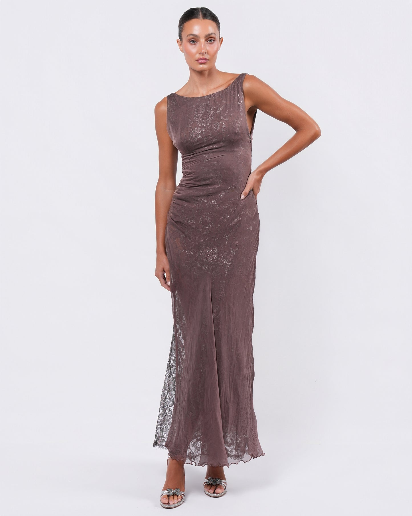 FW 1997 Runway Gown With Lace Underlayer