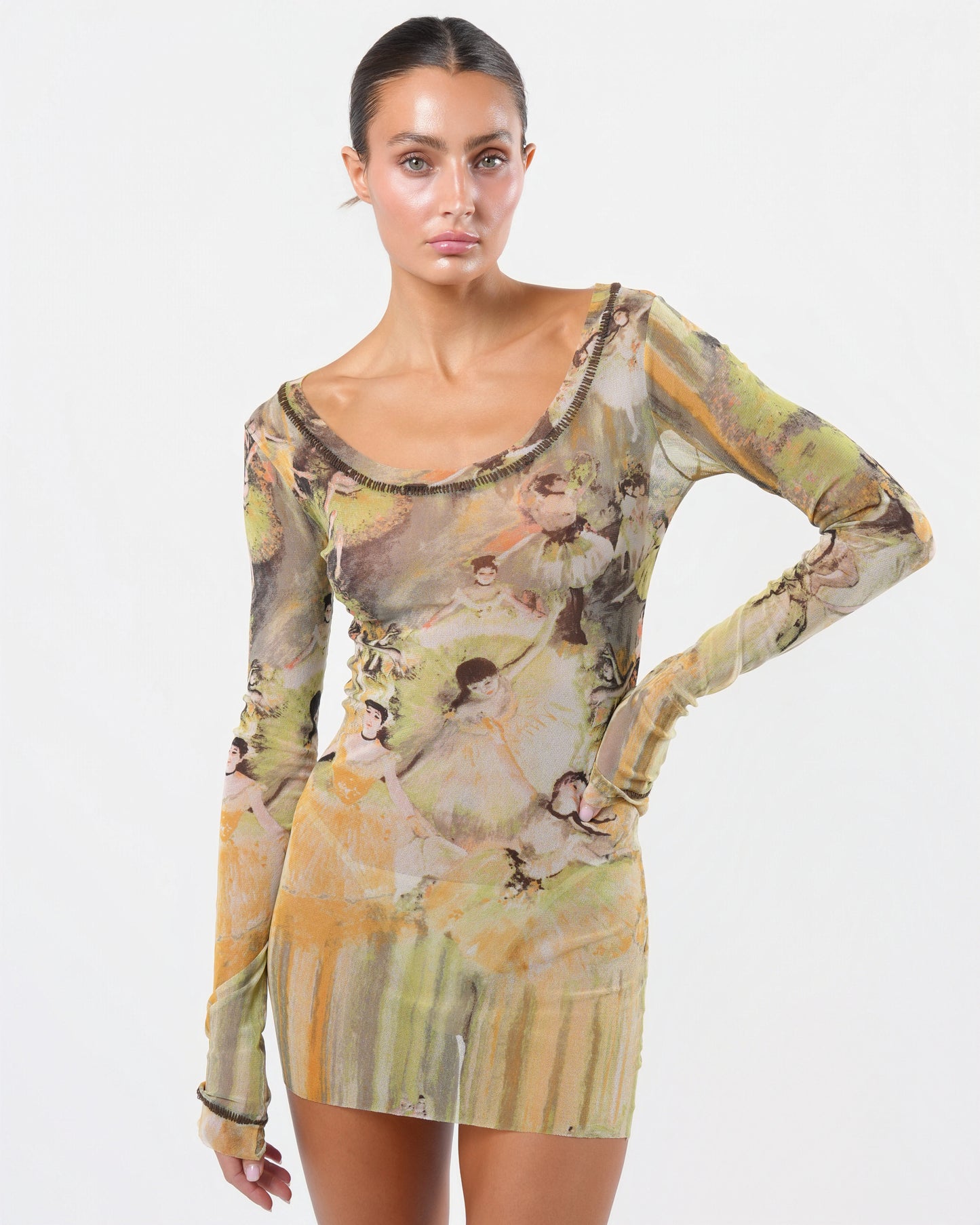 SS 2004 Degas Print Micro Mini Dress