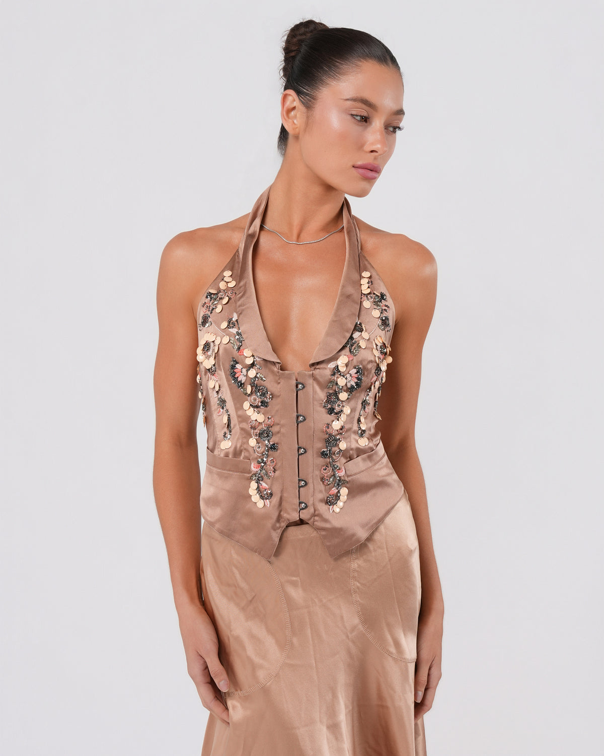 Embellished Silk Set