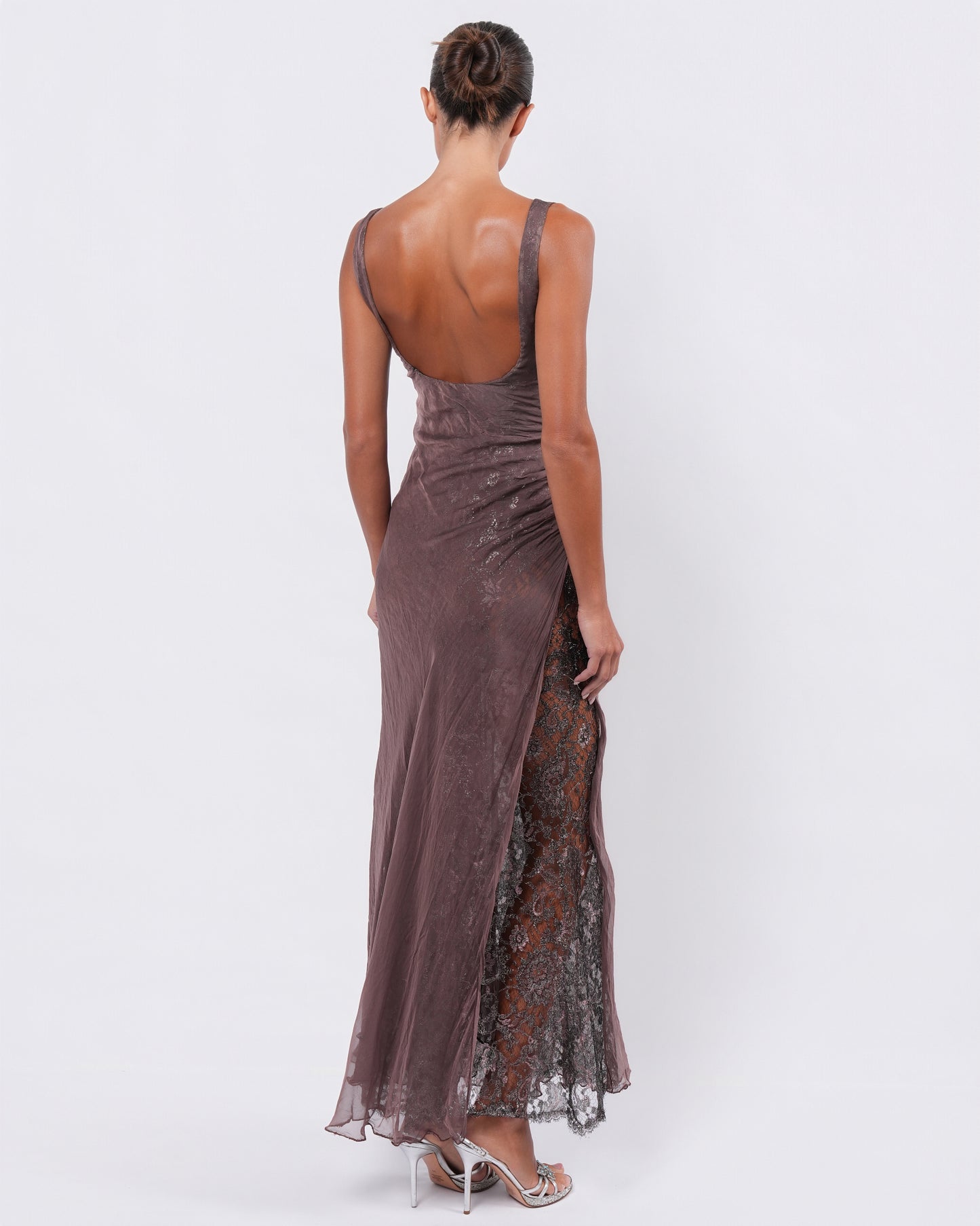 FW 1997 Runway Gown With Lace Underlayer