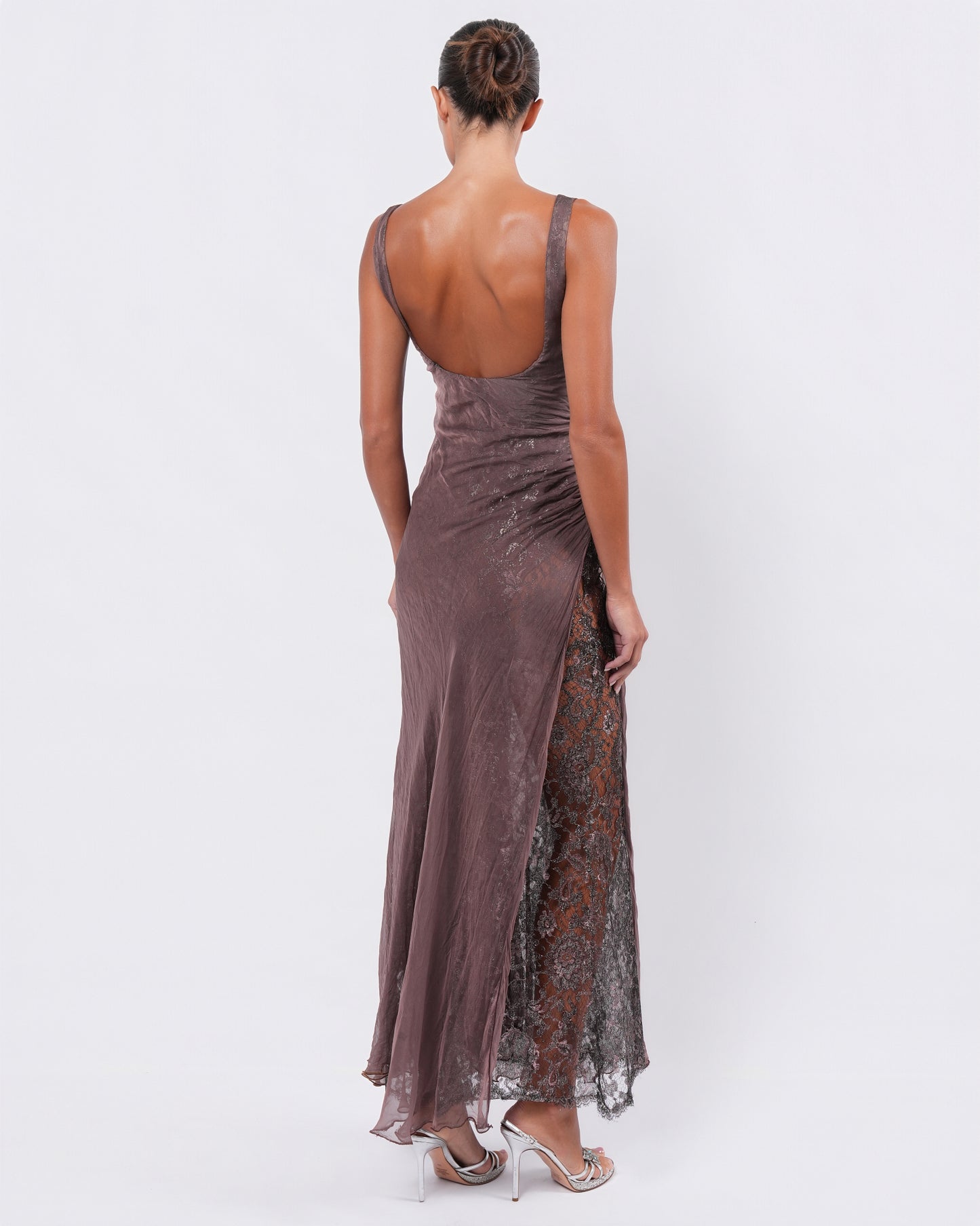 FW 1997 Runway Gown With Lace Underlayer