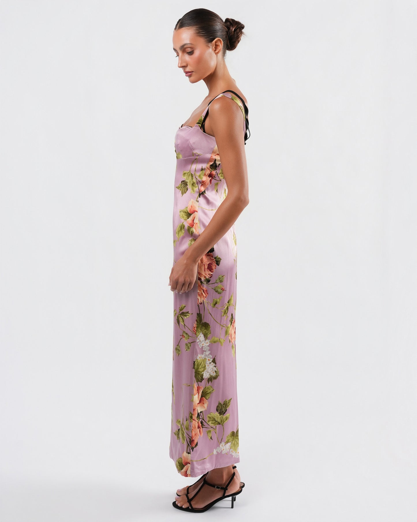 SS 1997 Silk Floral Dress And Bra Set