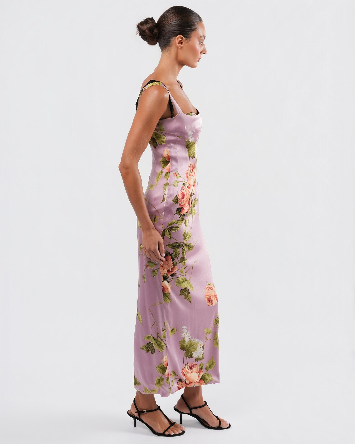 SS 1997 Silk Floral Dress And Bra Set