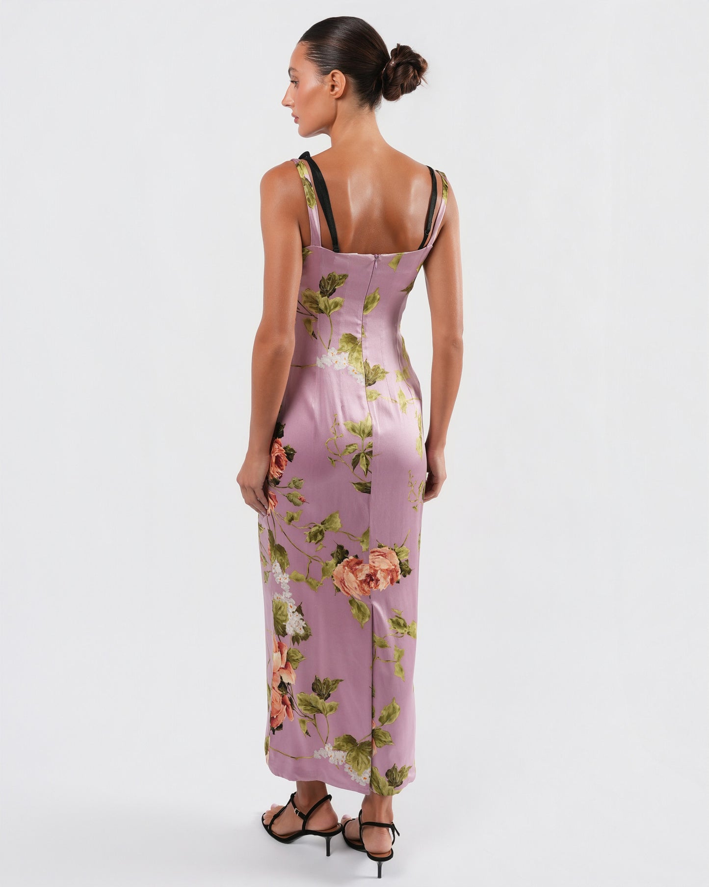 SS 1997 Silk Floral Dress And Bra Set