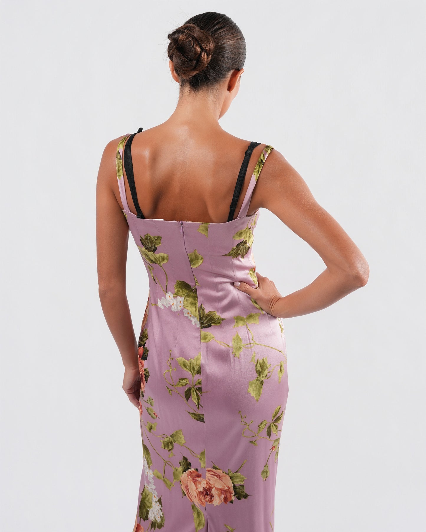 SS 1997 Silk Floral Dress And Bra Set