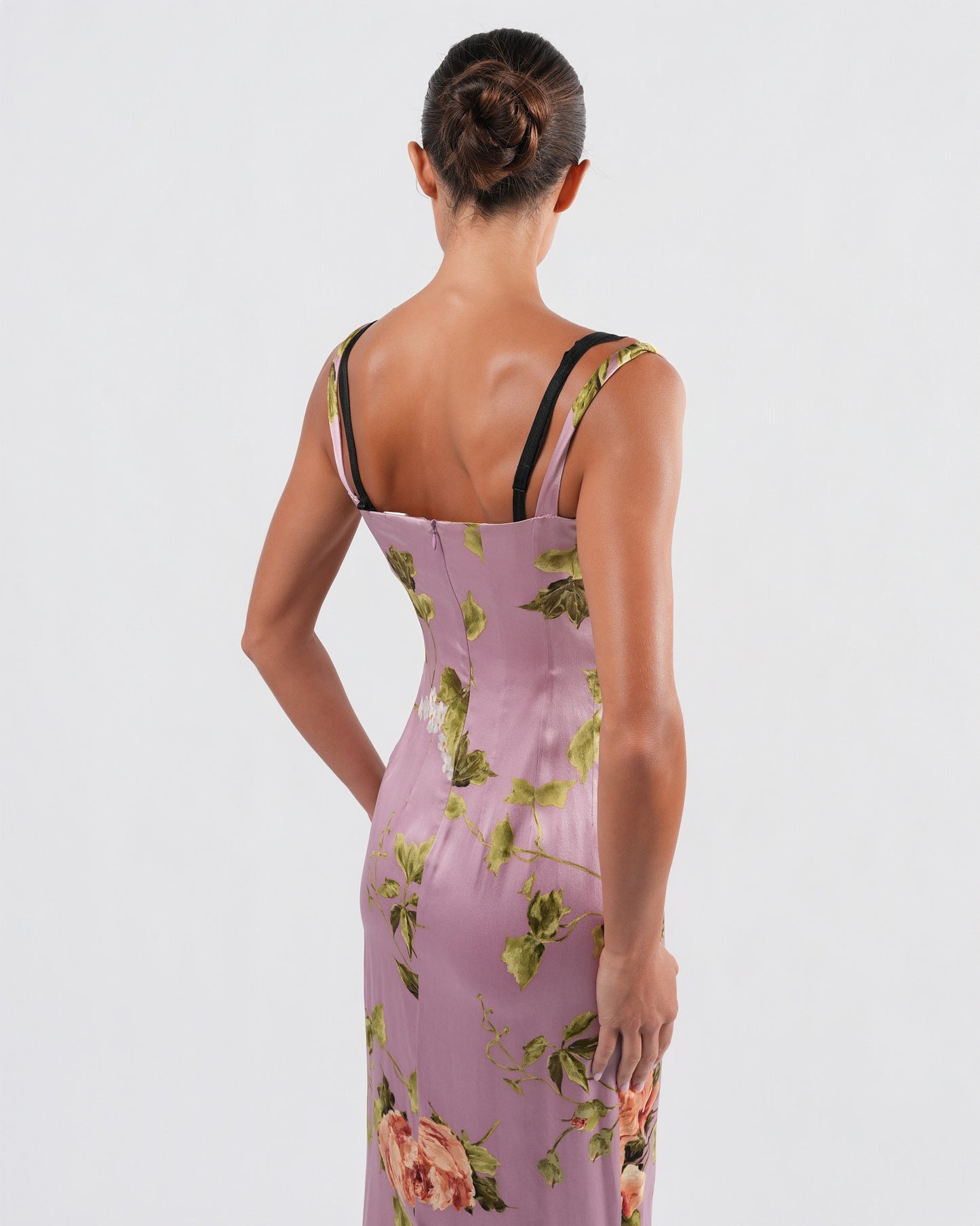 SS 1997 Silk Floral Dress And Bra Set