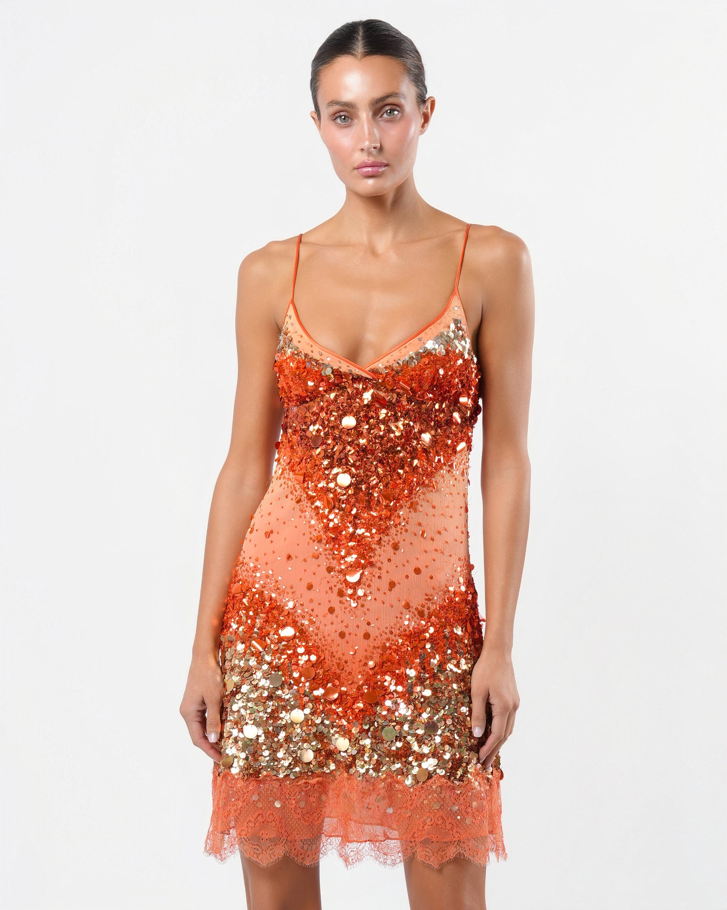 2005 Sequin and Lace Mini Dress