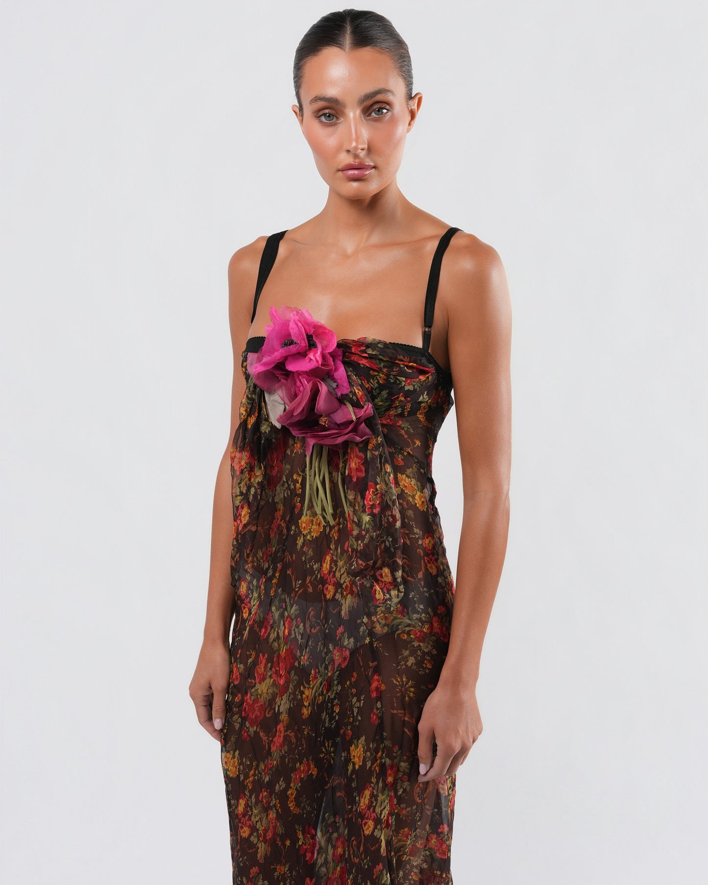SS 2000 Floral Gown With Train
