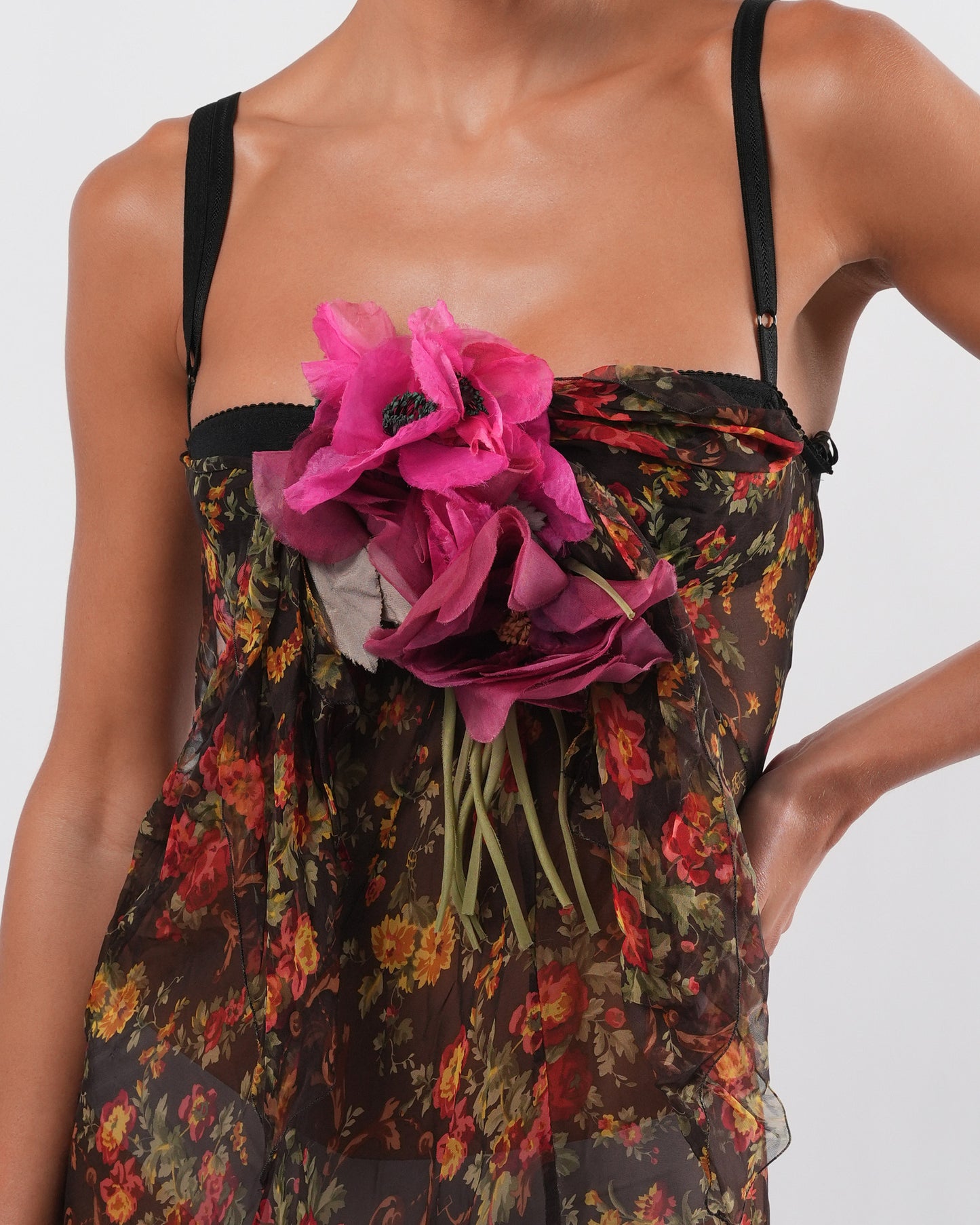 SS 2000 Floral Gown With Train