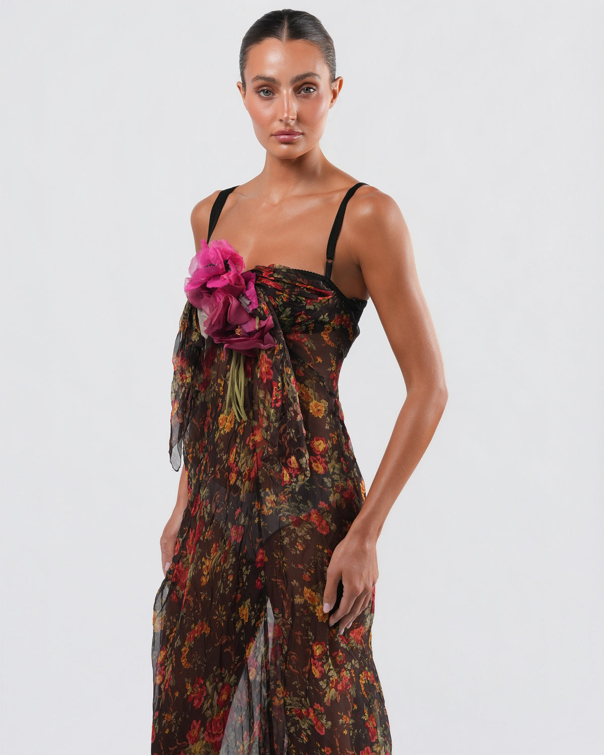 SS 2000 Floral Gown With Train