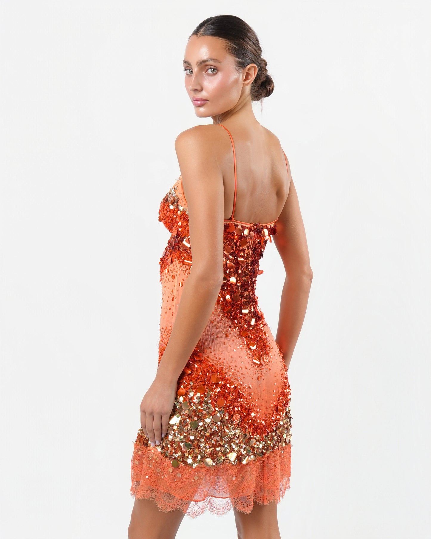 2005 Sequin and Lace Mini Dress