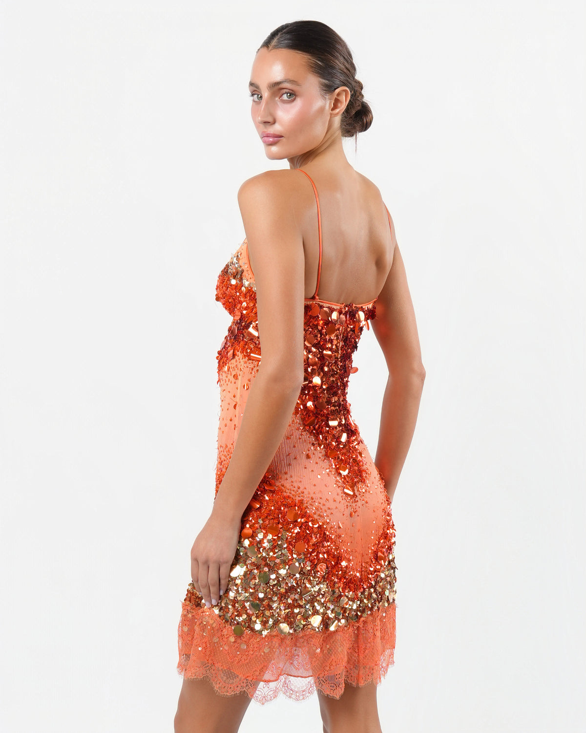 2005 Sequin and Lace Mini Dress