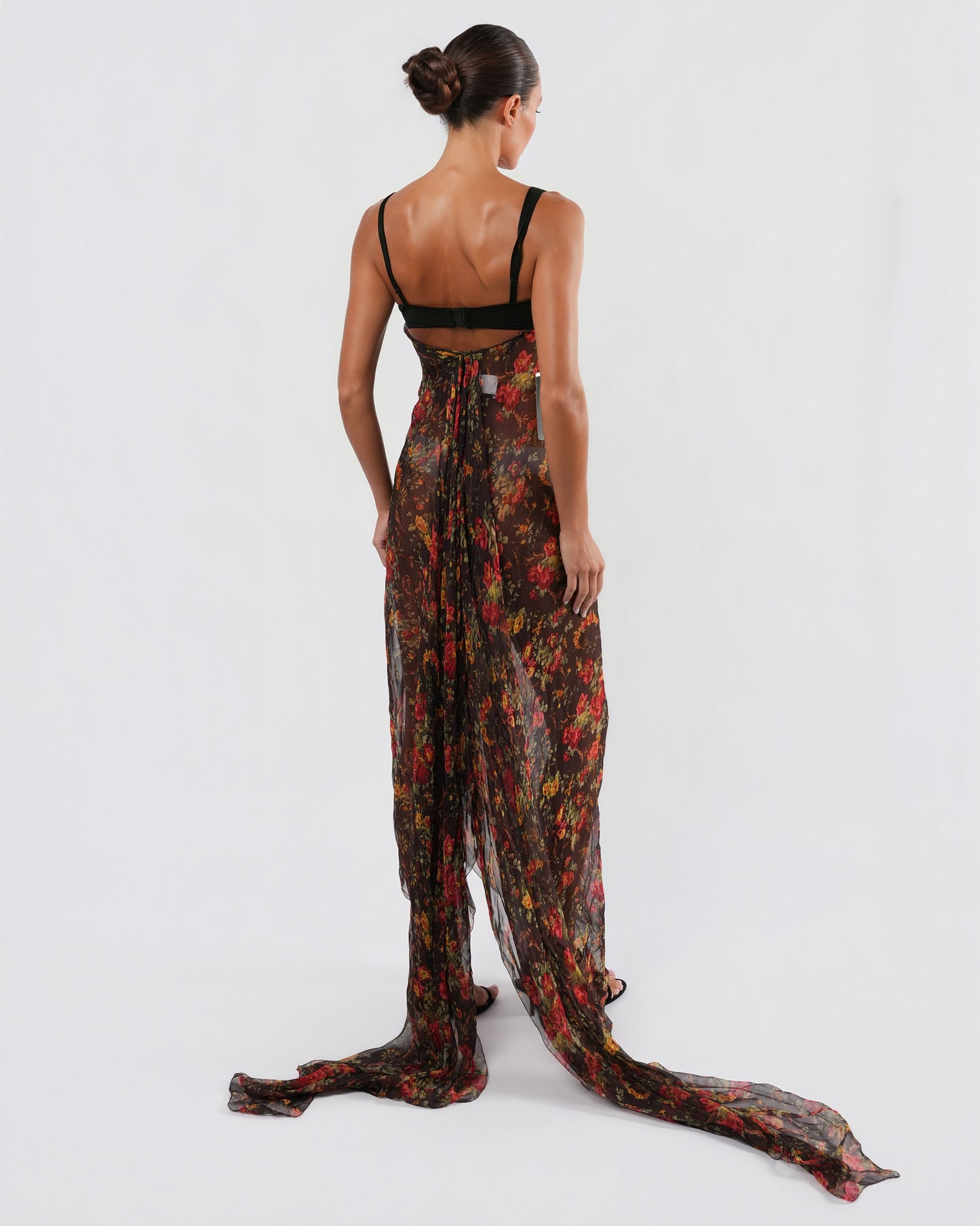 SS 2000 Floral Gown With Train