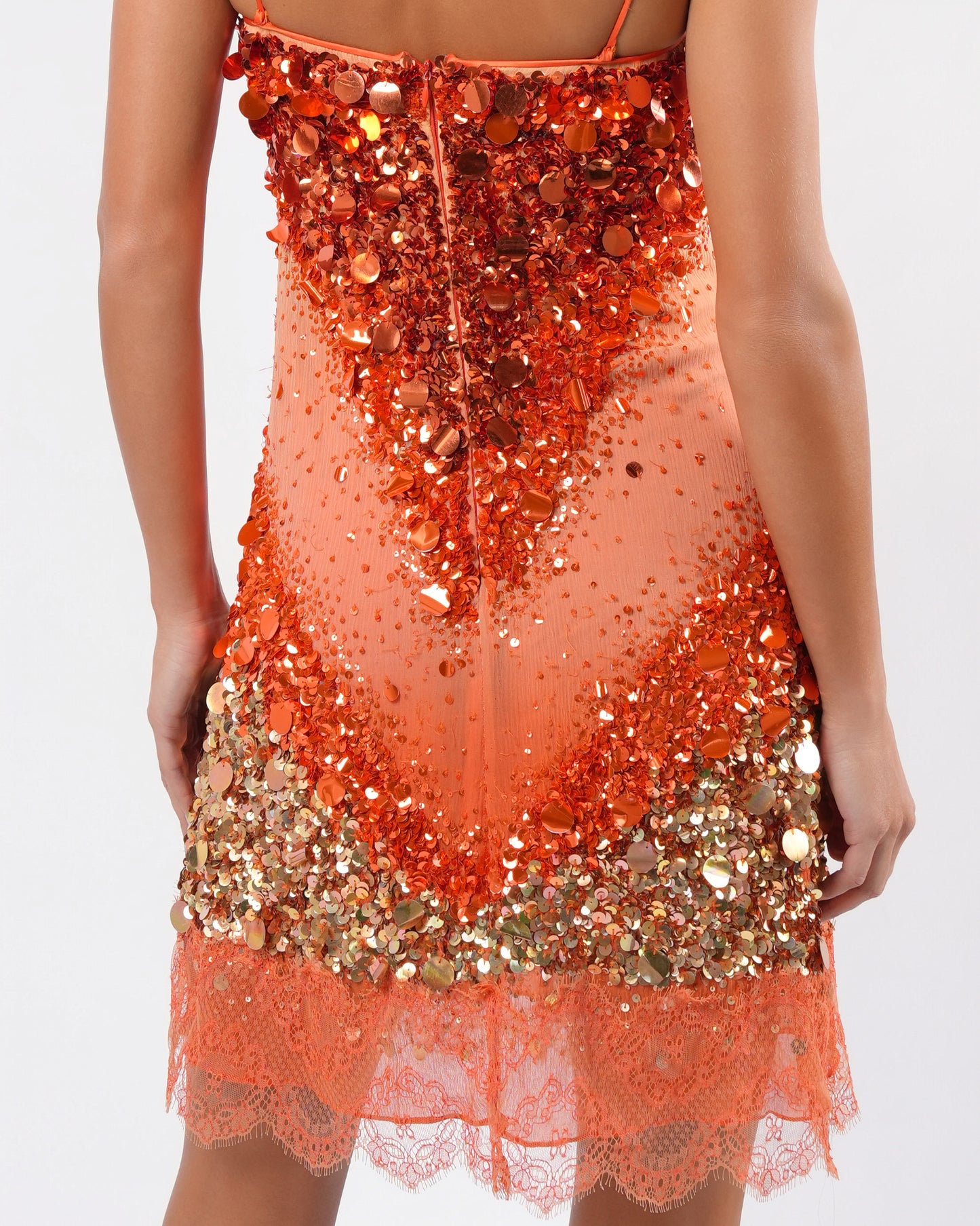 2005 Sequin and Lace Mini Dress