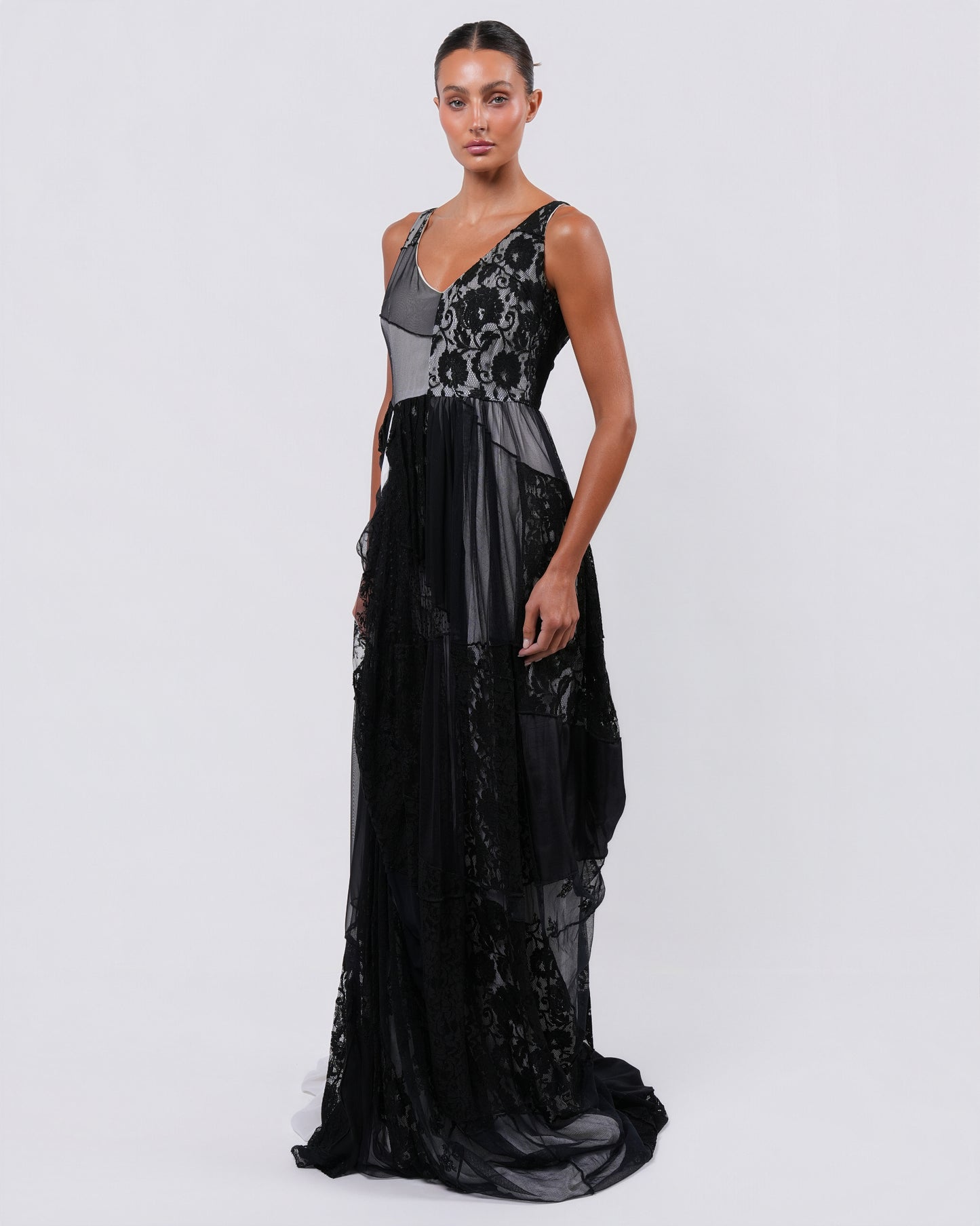SS 1992 Draped Lace Gown