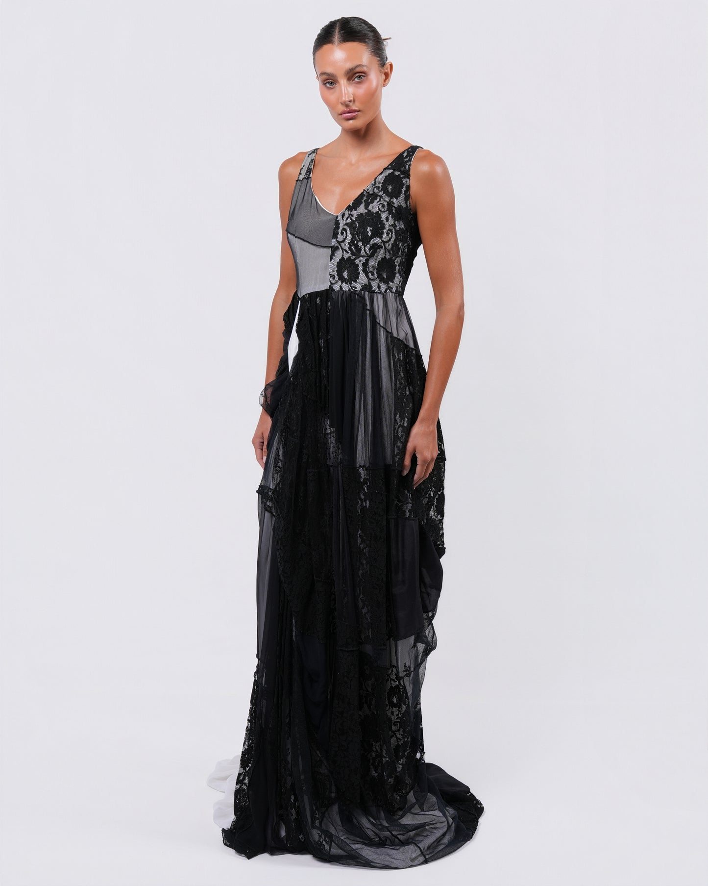 SS 1992 Draped Lace Gown