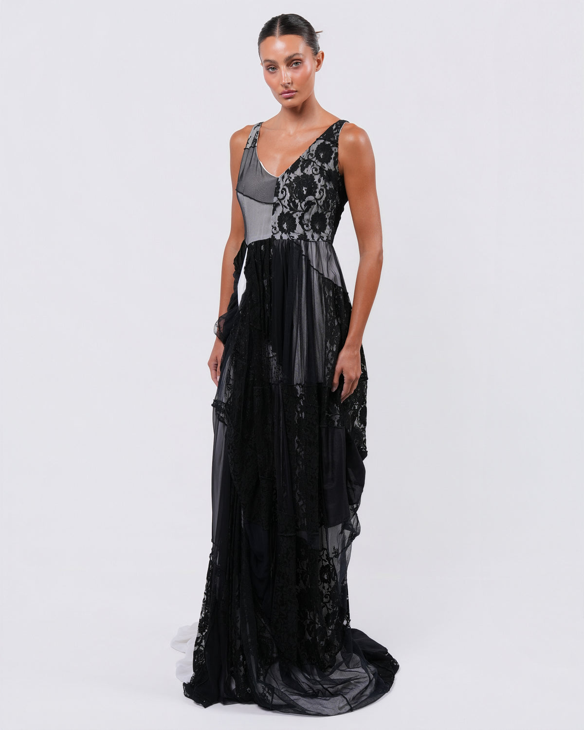 SS 1994 Draped Lace Gown