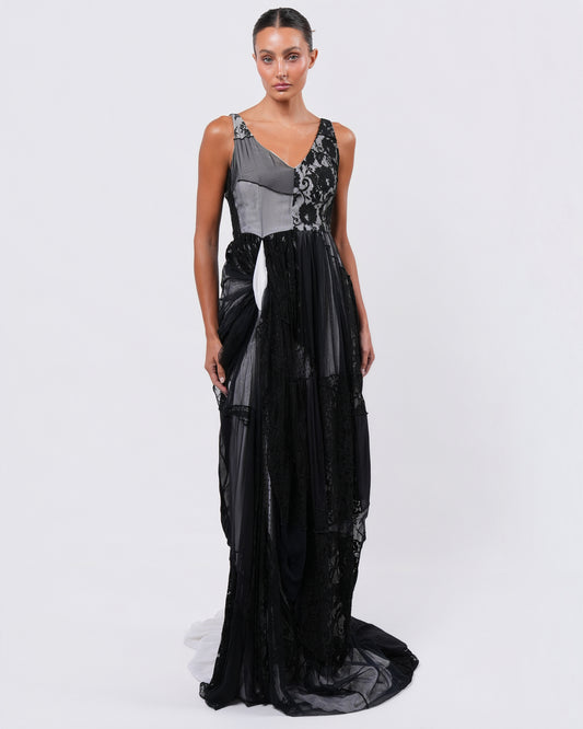 SS 1992 Draped Lace Gown