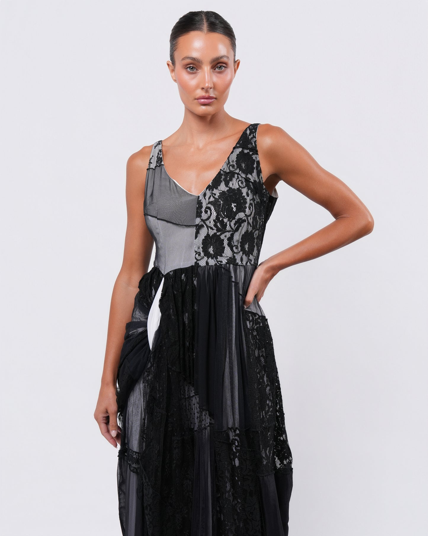 SS 1992 Draped Lace Gown