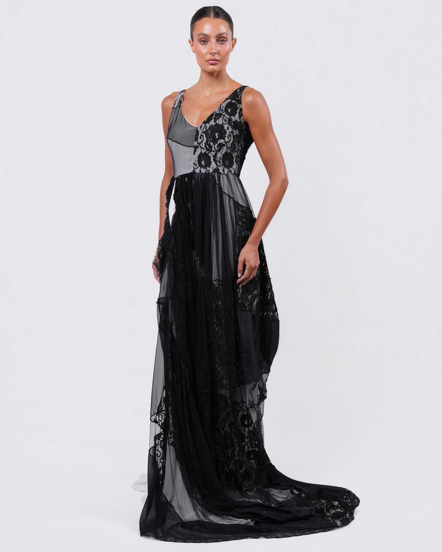 SS 1992 Draped Lace Gown