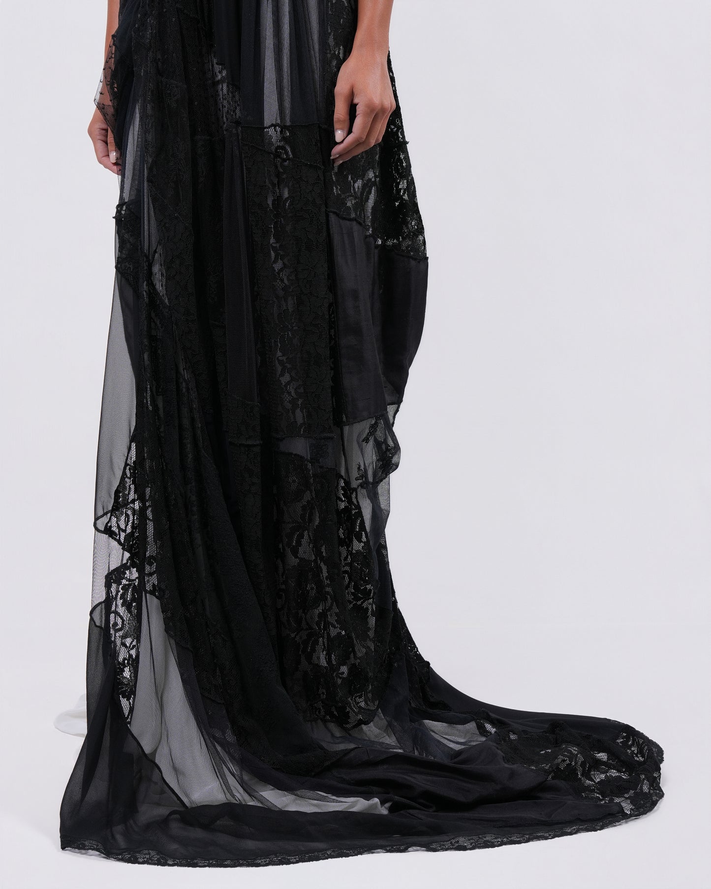 SS 1992 Draped Lace Gown