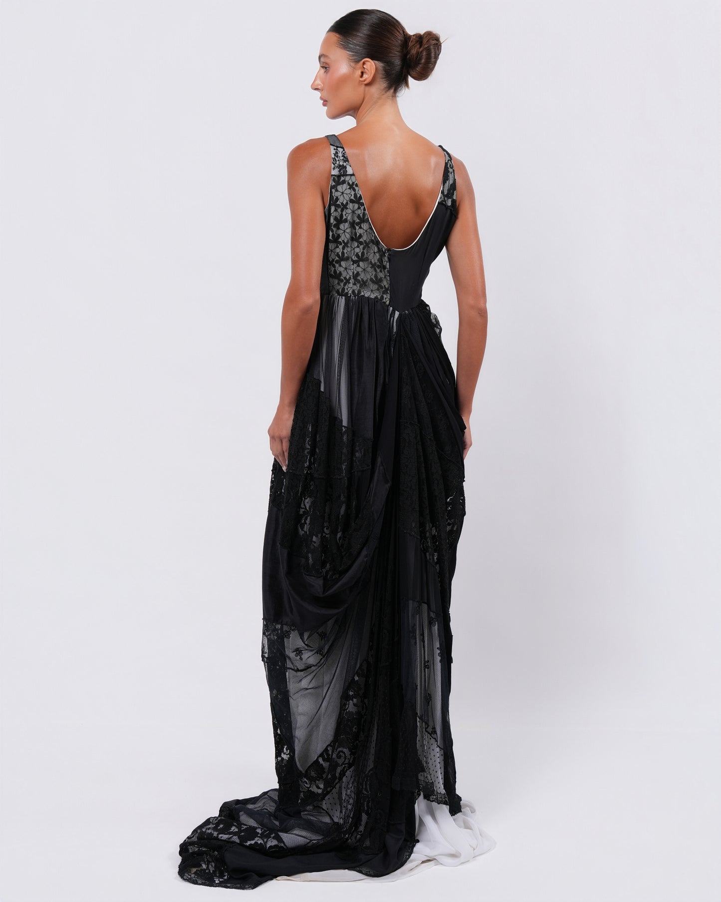 SS 1992 Draped Lace Gown