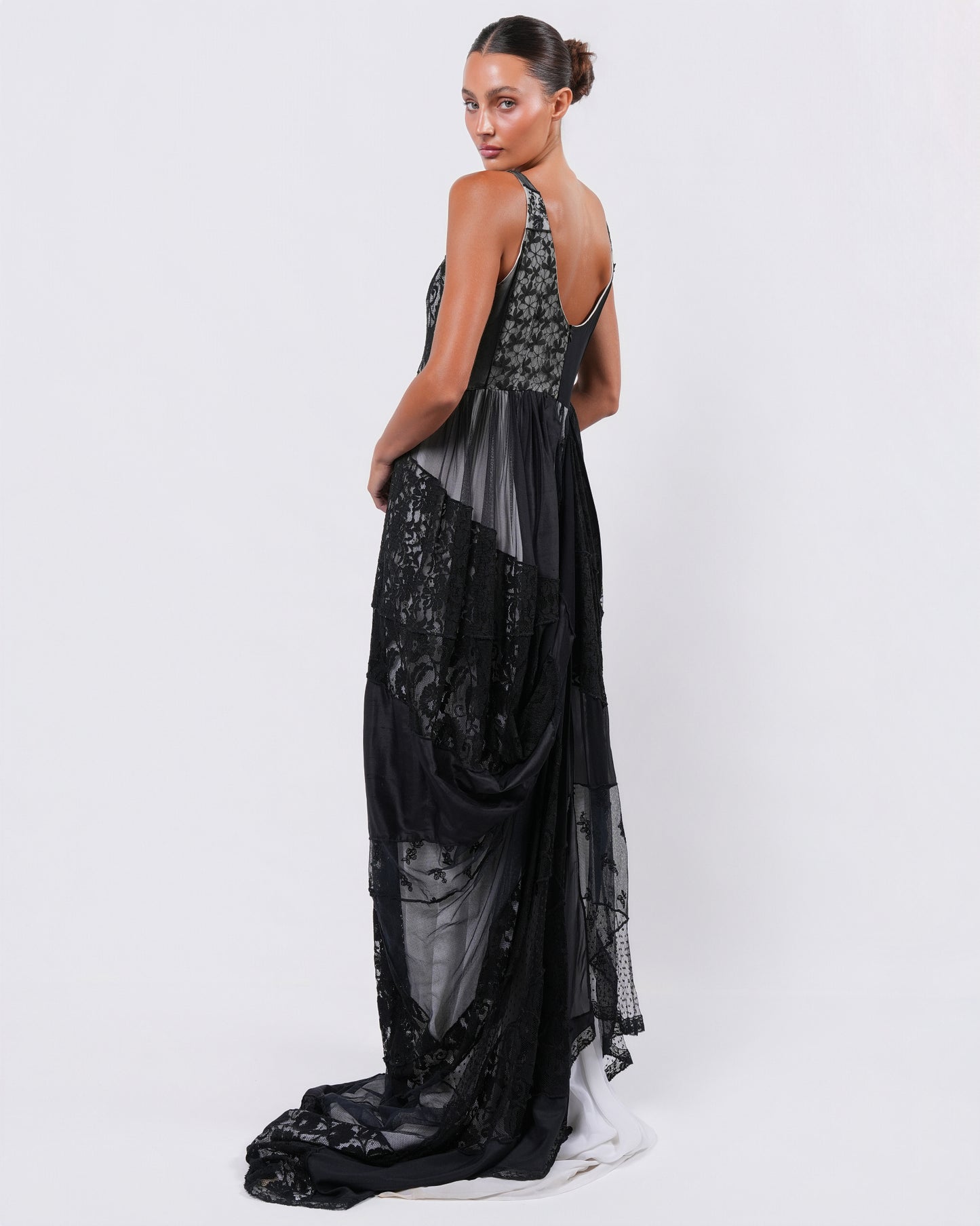 SS 1992 Draped Lace Gown