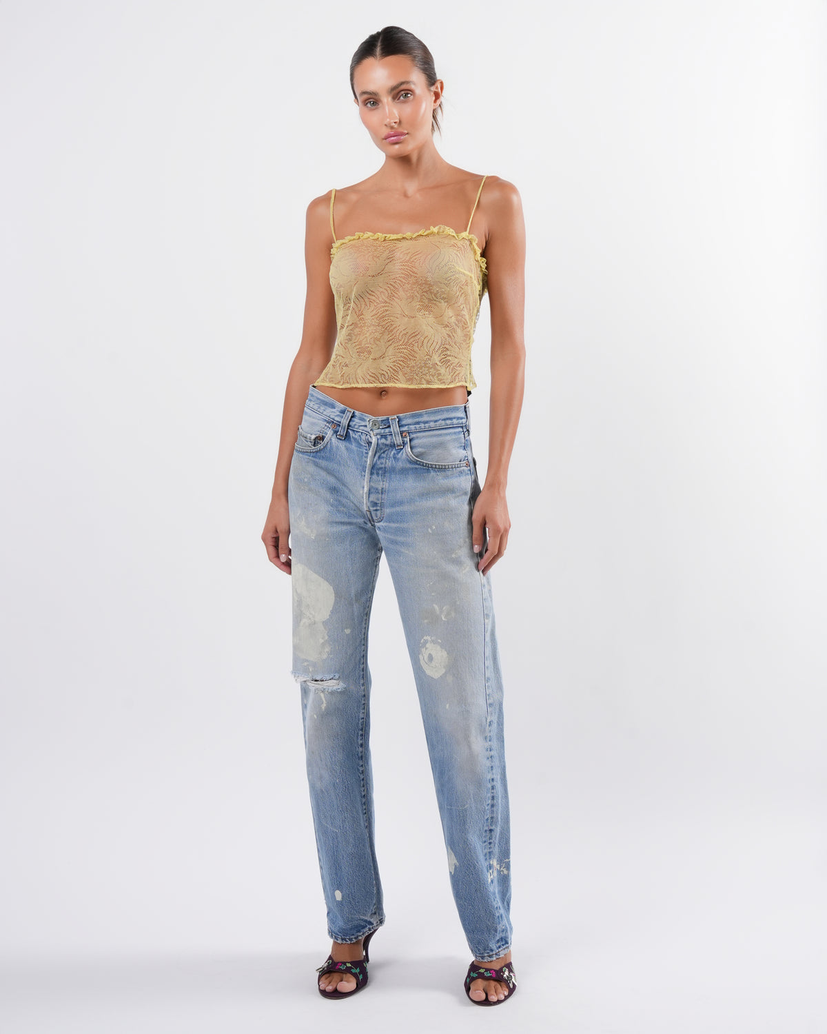 FW 2000 Yellow Lace Top