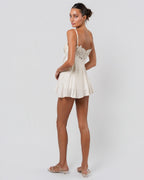 SS 1994 Crushed Silk Beaded Runway Mini Dress