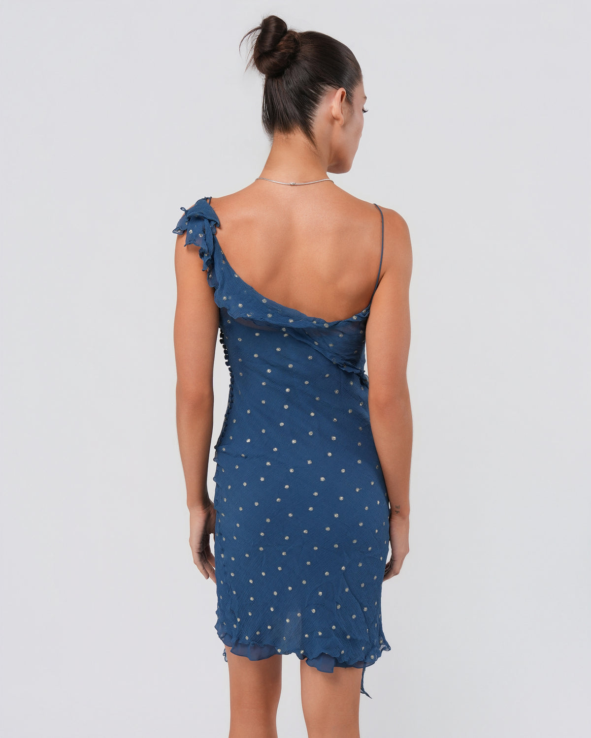 FW 2002 Polka Dot Mini Dress With Lace Detail