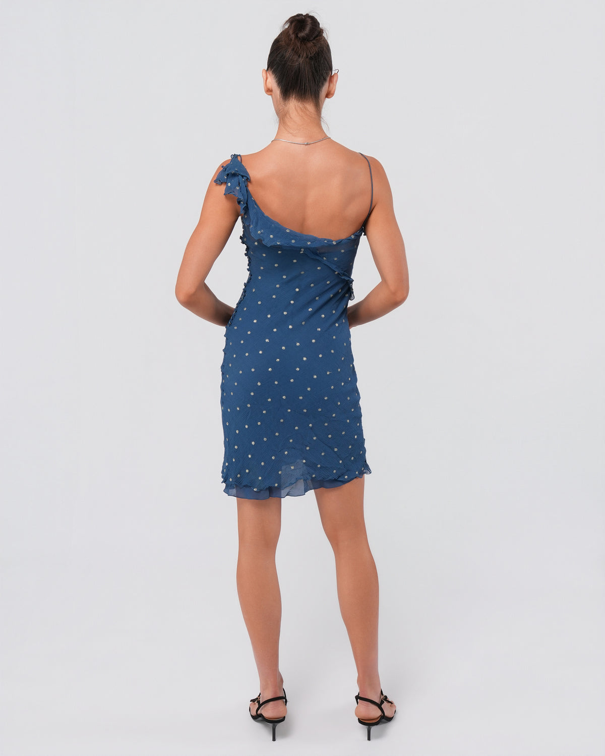 FW 2002 Polka Dot Mini Dress With Lace Detail