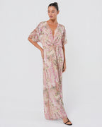 2000s Silk Embellished Floral Gown