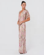 2000s Silk Embellished Floral Gown