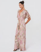 2000s Silk Embellished Floral Gown