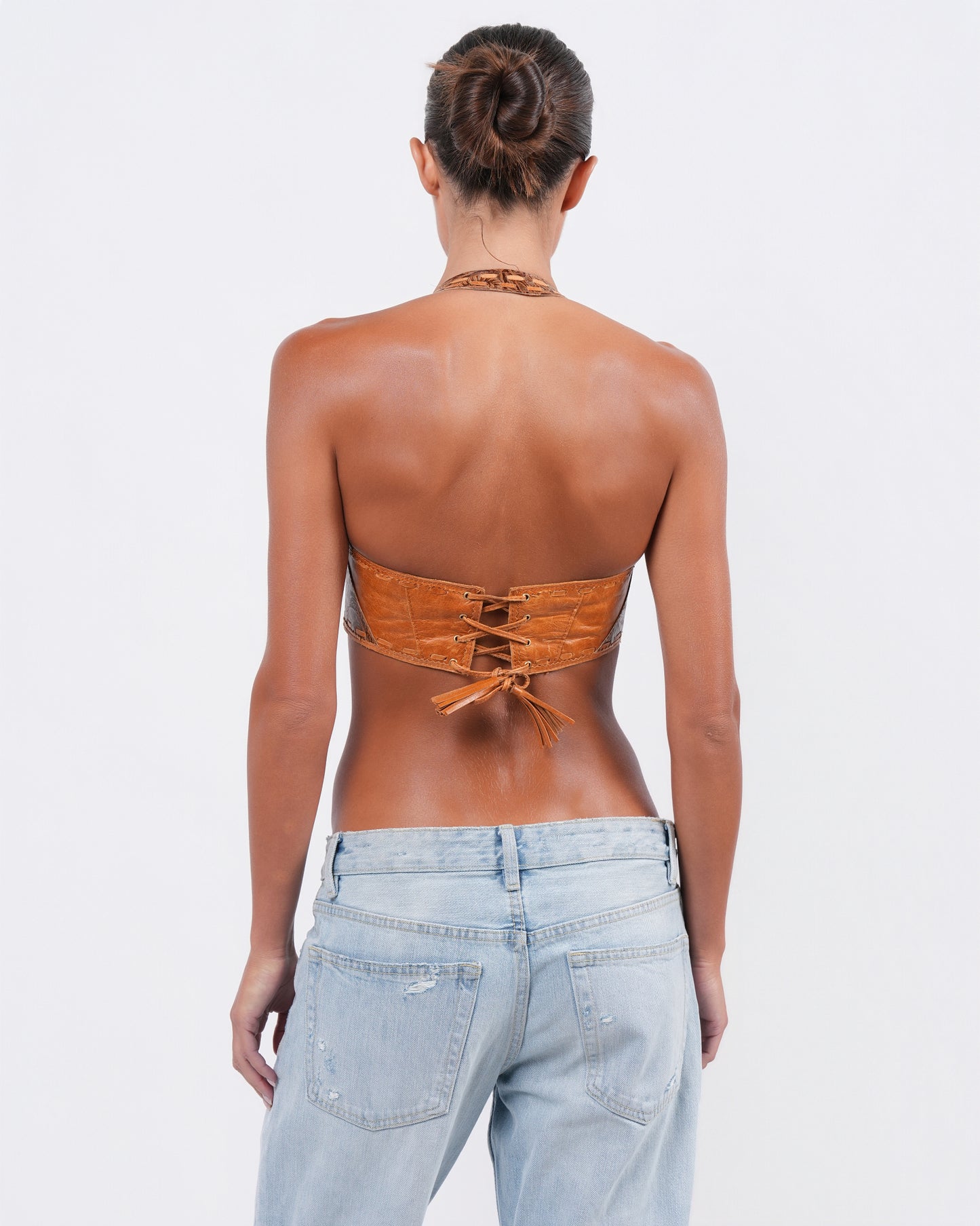 SS 2004 Runway Leather Bustier Top