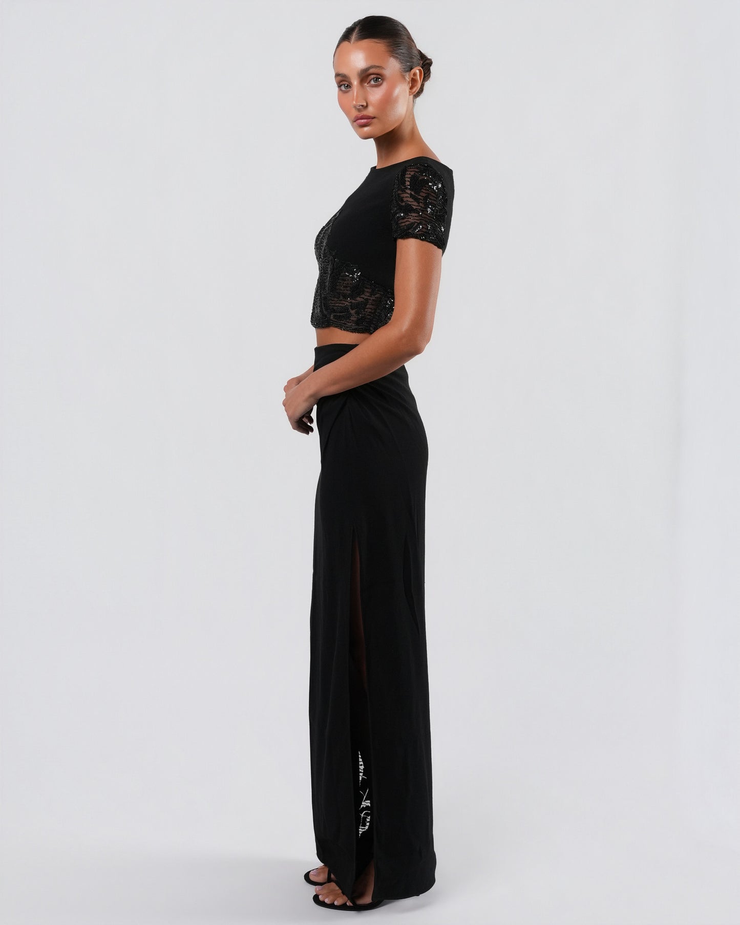 FW 1996 Embellished Runway Top And Skirt Set