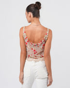SS 2000 Floral Embroidered Mesh Top