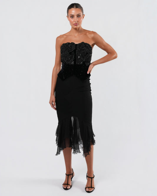 FW 1992 Beaded Velvet Bustier