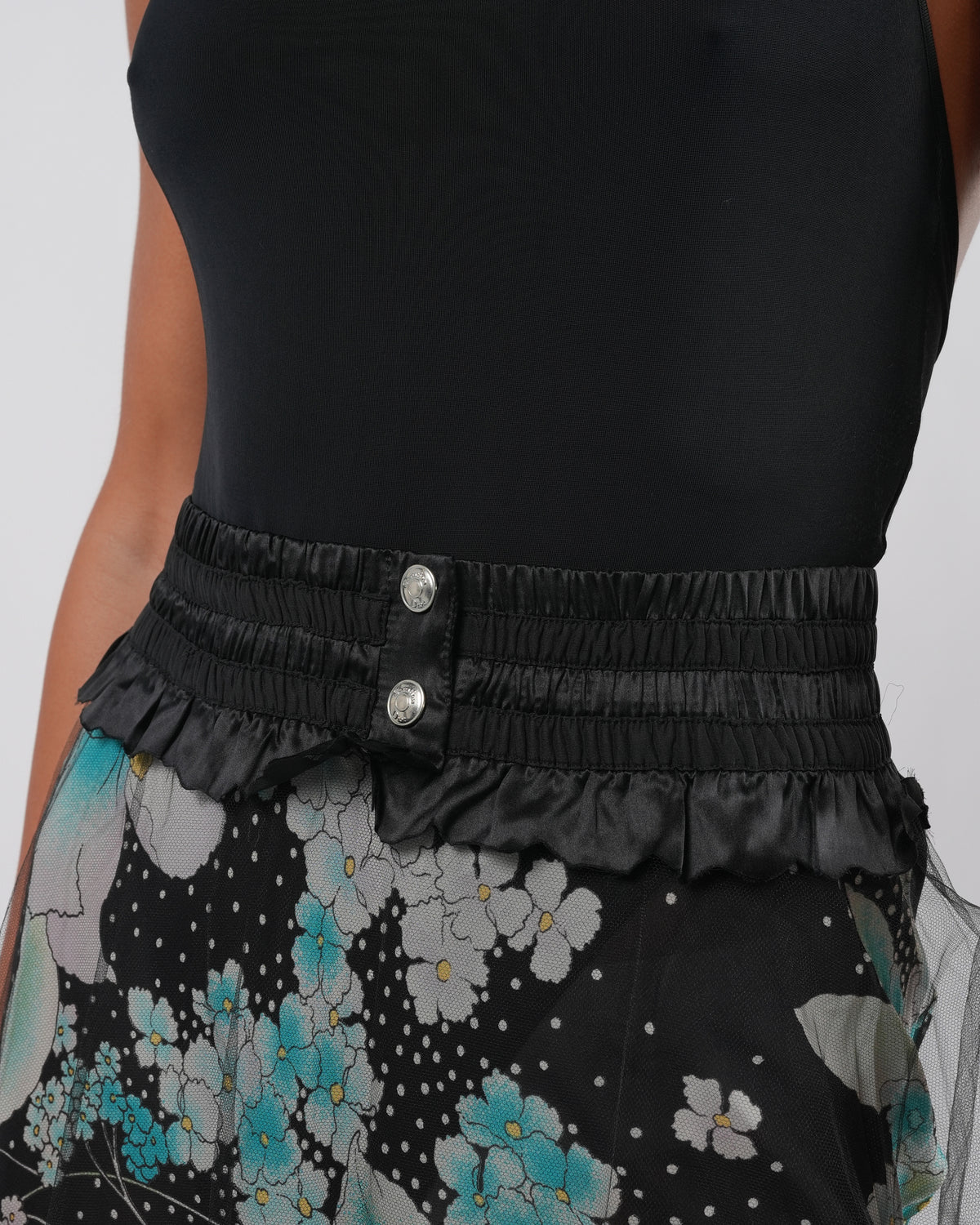 FW 2001 Tulle and Silk Layered Skirt