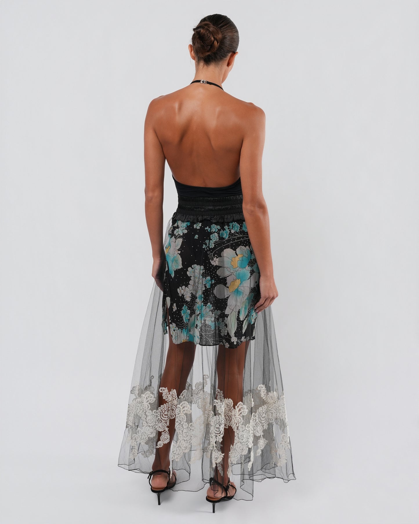 FW 2001 Tulle and Silk Layered Skirt
